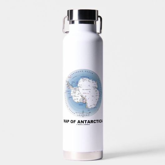 Kaart van de geografische ligging van Antarctica Waterfles (Voorkant)