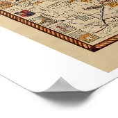 Kaart van de geschiedenis en Romance van Wyoming Poster (Hoek)