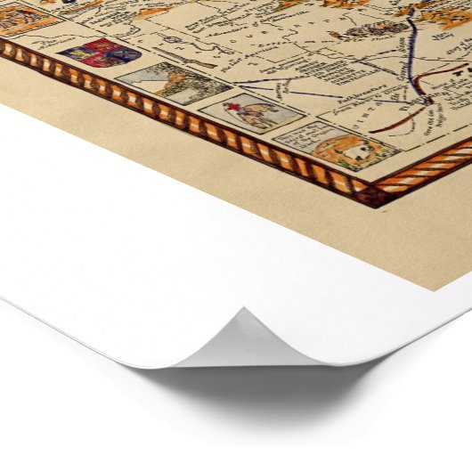 Kaart van de geschiedenis en Romance van Wyoming Poster (Hoek)