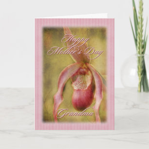 Kaart van de getextureerde Lady Slipper Orchid-Moe