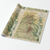  kaart van de gevechten van Virginia tijdens de bu Cadeaupapier (Uitgerold)