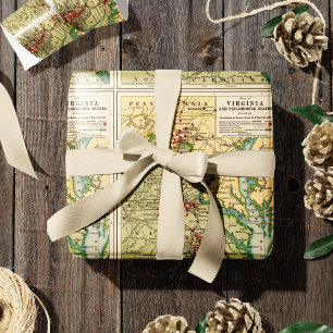 kaart van de gevechten van Virginia tijdens de bu Cadeaupapier