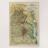  kaart van de gevechten van Virginia tijdens de bu Legpuzzel (Verticaal)