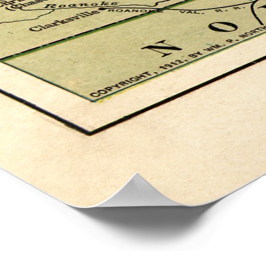  kaart van de gevechten van Virginia tijdens de bu Poster (Hoek)