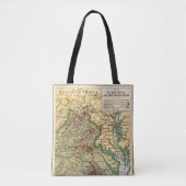  kaart van de gevechten van Virginia tijdens de bu Tote Bag (Voorkant)