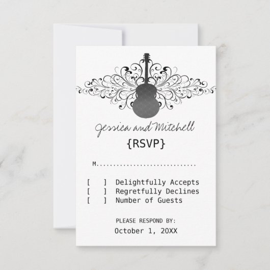 Kaart van de gitaarrespons (Voorkant)