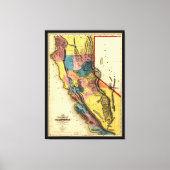 Kaart van de Gold Region in Californië (1851) Canvas Afdruk (Voorkant)