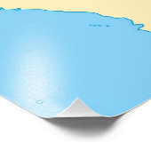 Kaart van de Golf van Amerika Foto Afdruk (Hoek)