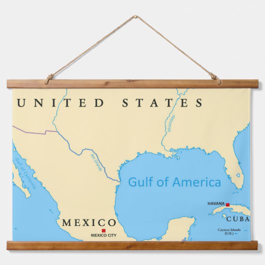 Kaart van de Golf van Amerika Hangend Wandkleed (Voorkant)
