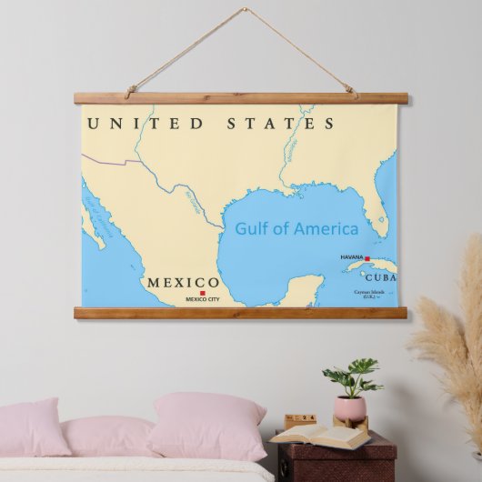 Kaart van de Golf van Amerika Hangend Wandkleed (Slaapkamer)