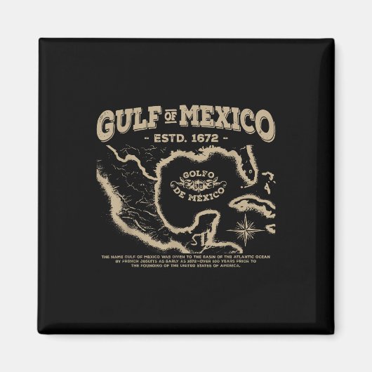 Kaart van de Golf van Mexico 1672 Magneet (Voorkant)