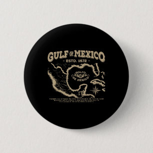 Kaart van de Golf van Mexico 1672 Ronde Button 5,7 Cm