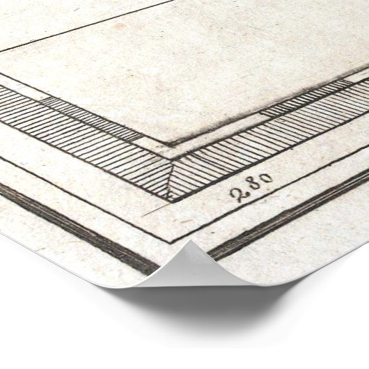 kaart van de Golf van Mexico (1798) Poster (Hoek)