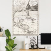 kaart van de Golf van Mexico (1798) Poster (Thuiskantoor)