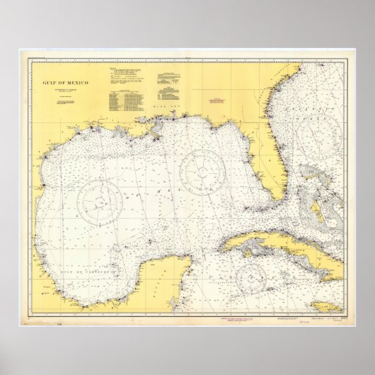  kaart van de Golf van Mexico (1942) Poster (Voorkant)