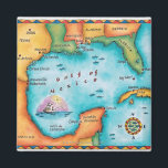 Kaart van de Golf van Mexico Magneet<br><div class="desc">ID: wov019 / Jennifer Thermes / Kaart van de Golf van Mexico</div>