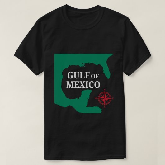 Kaart van de Golf van Mexico T-shirt (Design voorkant)