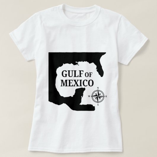 Kaart van de Golf van Mexico T-shirt (Design voorkant)
