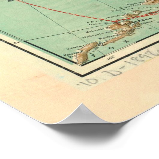  kaart van de goudvelden van Alaska (1898) Poster (Hoek)