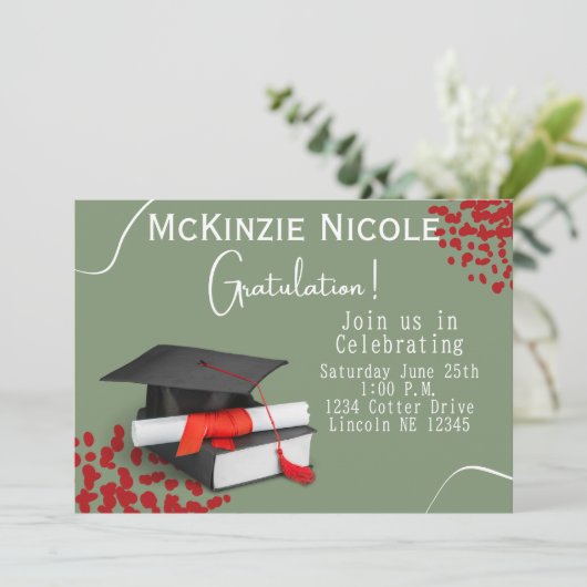 Kaart van de graduatiepartij (Staand voorkant)