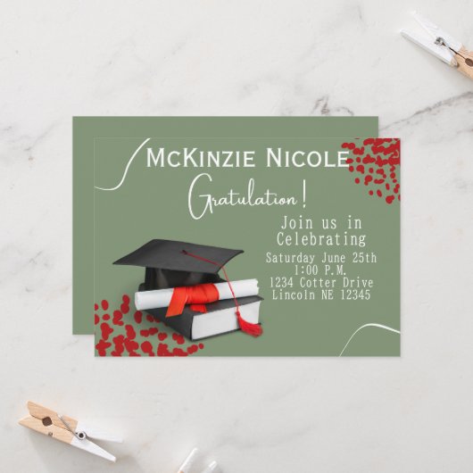 Kaart van de graduatiepartij (Voorkant / Achterkant in situ)