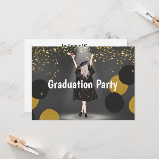 Kaart van de graduatiepartij (Voorkant / Achterkant in situ)