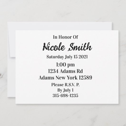 Kaart van de graduatiepartij (Achterkant)