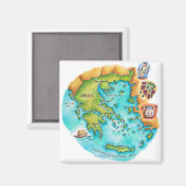 Kaart van de Griekse eilanden Magneet (Voorkant / Achterkant)