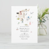 Kaart van de Griekse QR-code RSVP-bestemming bruil (Staand voorkant)