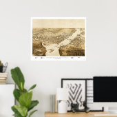 Kaart van de Groene Baai, Wisconsin van 1867 Poster (Thuiskantoor)