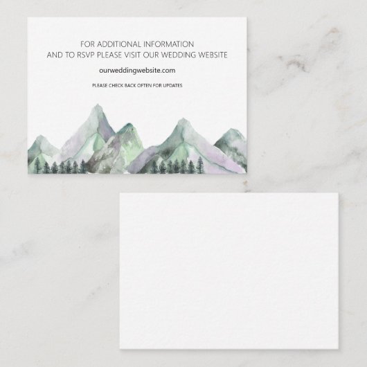 Kaart van de Groene Paarse bruiloft Visitekaartje (Voorkant / Achterkant)