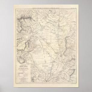 Kaart van de Grote Chaco en naburige regio's Poster