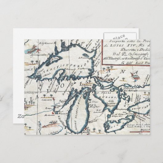  kaart van de Grote Meren (1696) (Voorkant / Achterkant)