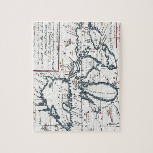  kaart van de Grote Meren (1696) Legpuzzel (Verticaal)