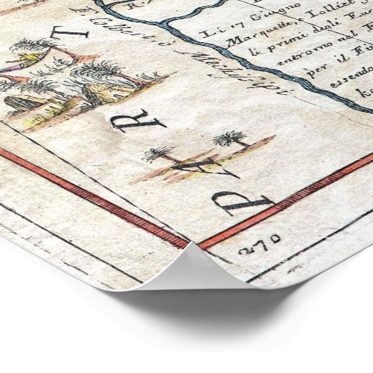 kaart van de Grote Meren (1696) Poster (Hoek)