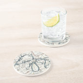  kaart van de Grote Meren (1696) Zandsteen Onderzetter (Zijkant)