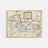  kaart van de Grote Meren (1755) Fleece Deken (Voorkant (Horizontaal))