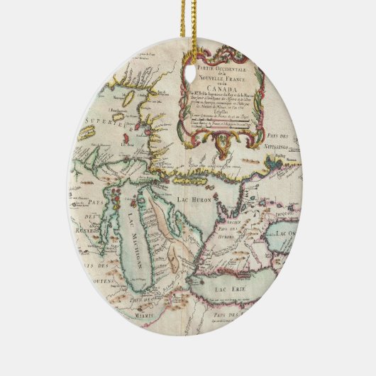  kaart van de Grote Meren (1755) Keramisch Ornament (Rechts)