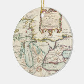  kaart van de Grote Meren (1755) Keramisch Ornament (Links)