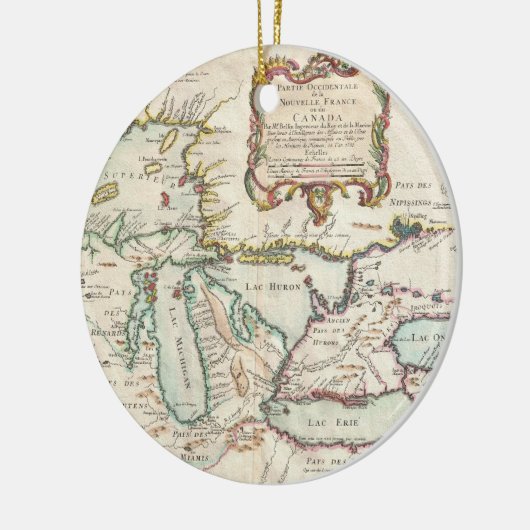  kaart van de Grote Meren (1755) Keramisch Ornament (Links)