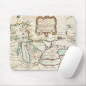  kaart van de Grote Meren (1755) Muismat (Met muis)