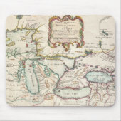  kaart van de Grote Meren (1755) Muismat (Voorkant)