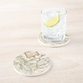 kaart van de Grote Meren (1755) Zandsteen Onderzetter (Zijkant)