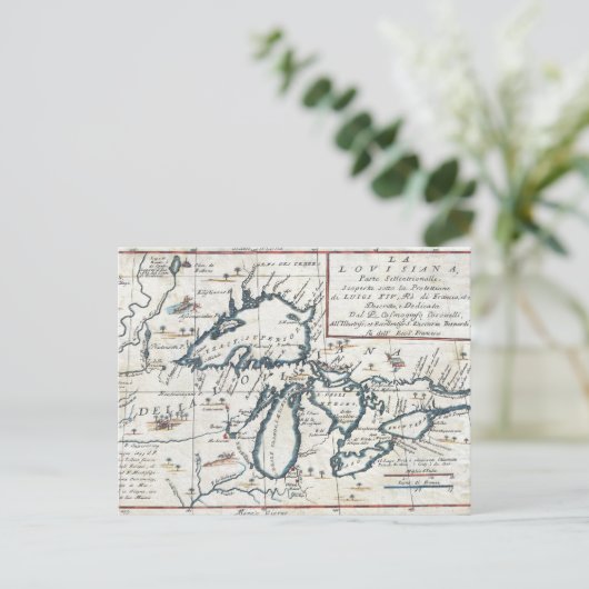 kaart van de Grote Meren, 17e eeuw (Staand voorkant)