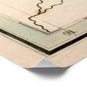 kaart van de Grote Meren (1837) Poster (Hoek)