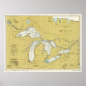  kaart van de Grote Meren (1979) Poster (Voorkant)