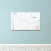 Kaart van de Grote Meren Canvas Afdruk (Insitu (Houten vloer))