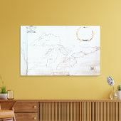 Kaart van de Grote Meren Canvas Afdruk (Insitu (Woonkamer))