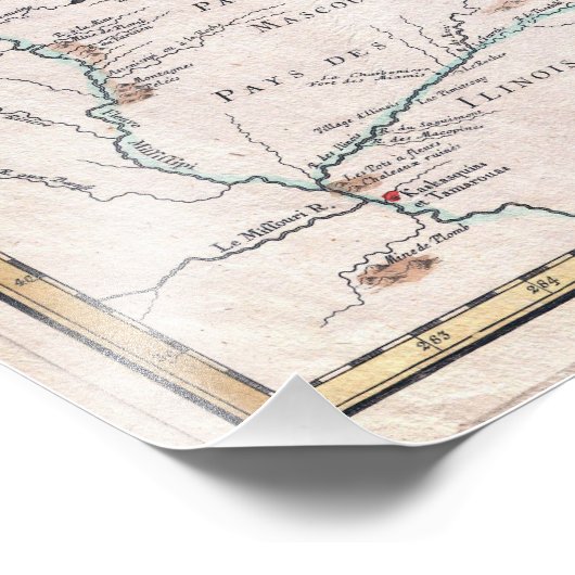  kaart van de Grote Meren Foto Afdruk (Hoek)