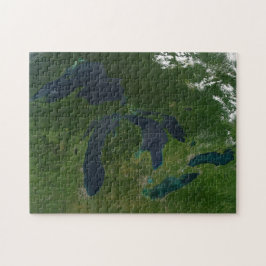 Kaart van de Grote Meren. Legpuzzel